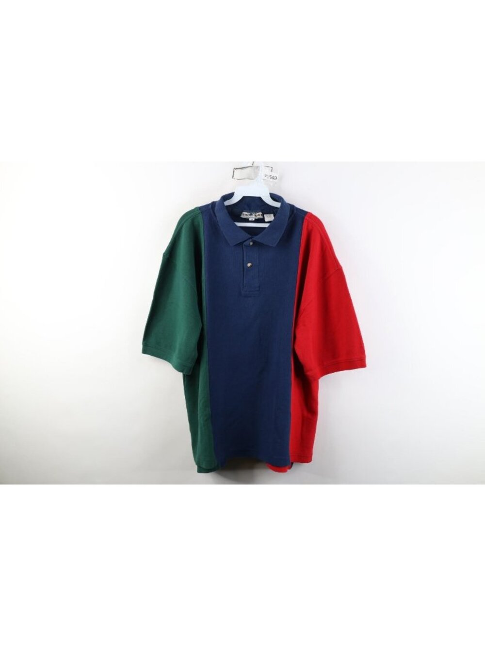 Vtg 90s Streetwear Mens Medium Faded Striped Color Block Baggy Golf Polo Shirt